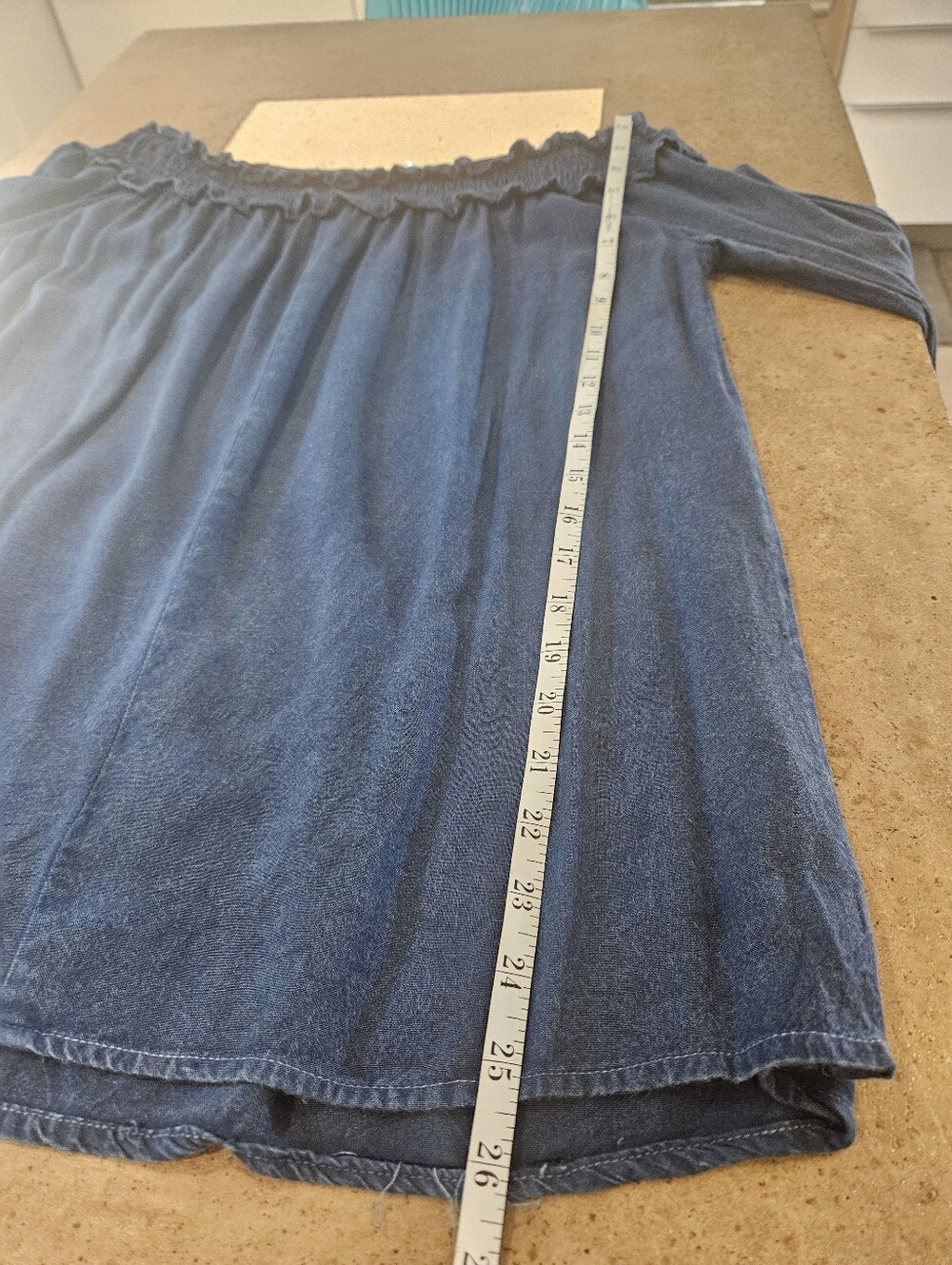 Style Envy Navy Blue Off-Shoulder Ruffle Tunic - Picture 6 of 6